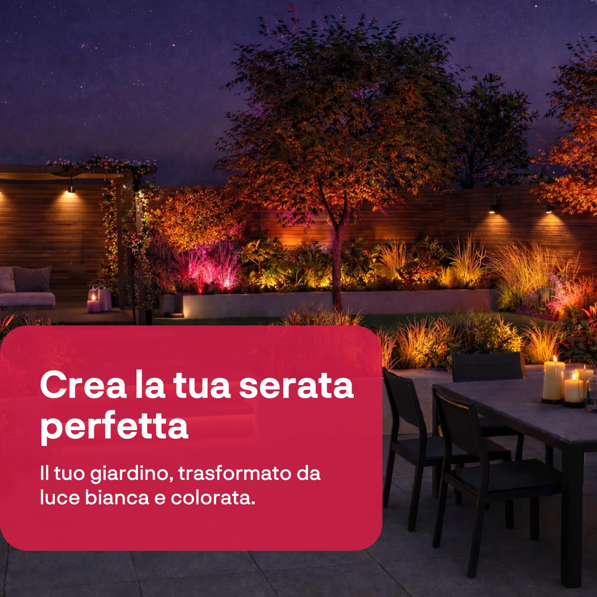 Innr Smart Garden Spotlight Set (confezione da 3), Zigbee,funziona con Hue* e Alexa (bridge richiesto), faretti LED da esterno bianchi e a colori per giardino e terrazza, IP65 resistente all’acqua