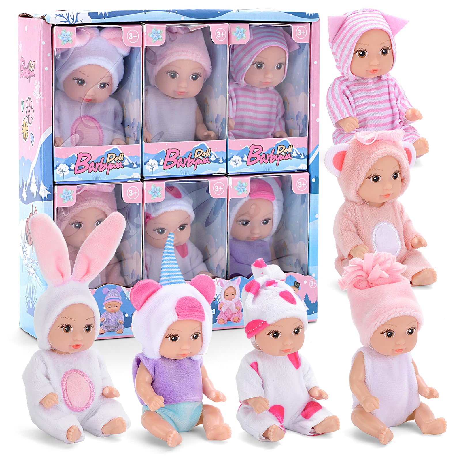 Amazon.com: MXSYSHYJ 6PCS 4 Inch Realistic Open-Eye Baby Doll
