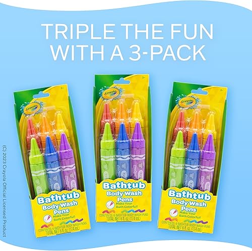 Miniatura 5 de Crayola Taste Beauty - Bolígrafos de baño para bañera, juguetes de baño para niños por paquete (paquete de 3 unidades), recomendado por supervisión