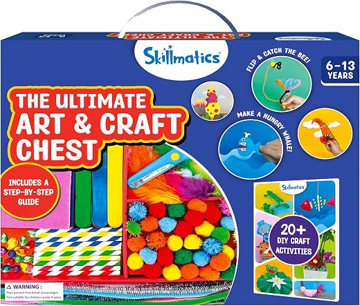 Skillmatics Ultimate Art & Craft Activity Kit for Kids – 2000+ DIY Craft Pieces with Step-by-Step Instructions, Creative Supplies & Gift Set for Girls & Boys Ages 6, 7, 8, 9, 10, 11, 12, & 13