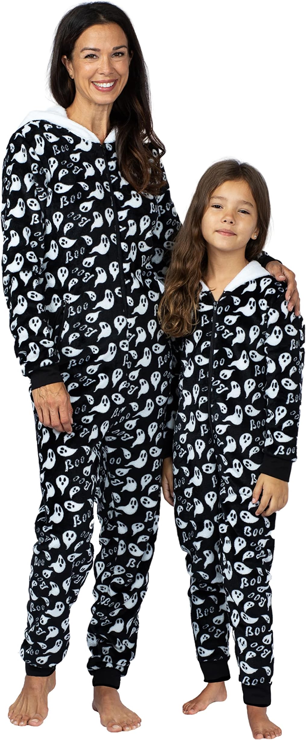 PrestigezHalloween Women, Girl or Toddler Mommy and Me Matching Onesie Pajama Costume, Cheetah, Cat, and Ladybug