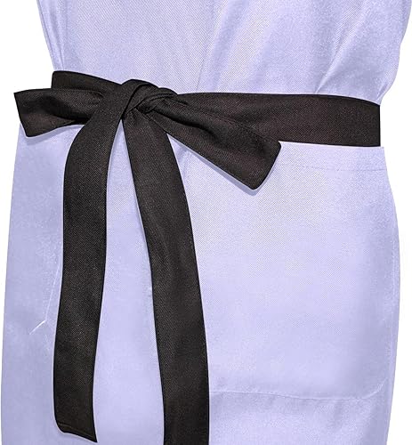 Miniatura 5 de RPLIFE Alice Blue - Delantales de chef de restaurante, delantal de cocina a prueba de agua, delantales con bolsillos para profesores, regalos para