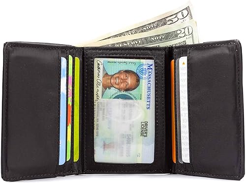 Miniatura 2 de Big Skinny Billetera delgada de piel triple para hombre, con capacidad para hasta 25 tarjetas