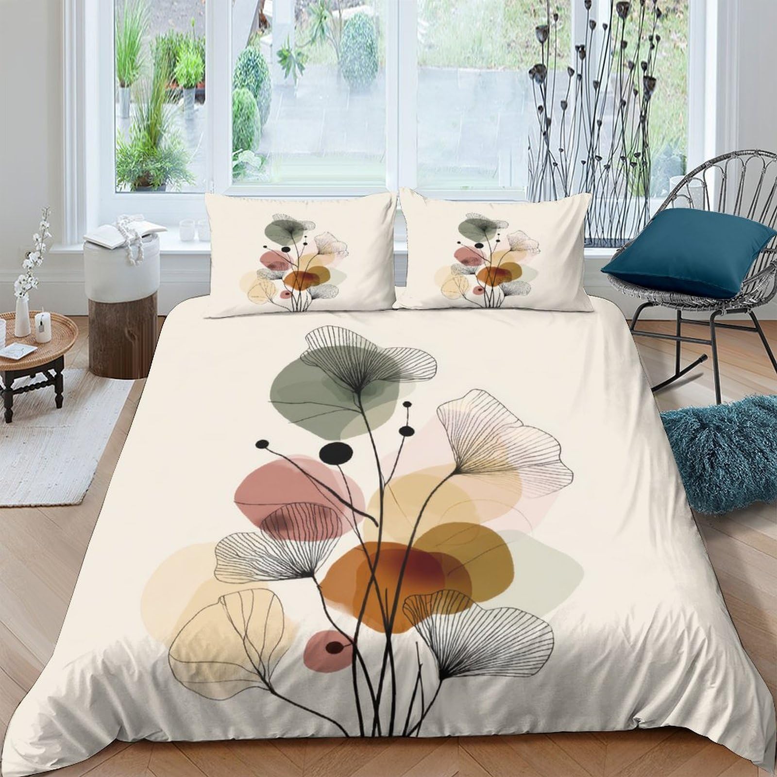 Ctjqhvkz Style-10 3D Printed Abstract Watercolor Fitted Sheet Microfiber Soft Floral Art Mattress Cover For Bedroom Dorm Protective Decor Single（135X200cm）