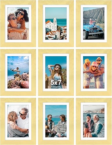 Vista 50 de Vittanly - Juego de 9 portarretratos, plexiglás resistente a rupturas, exhibe fotos de 12 x 12 pulgadas o, con paspartú, de 8 x 8 pulgadas, marcos