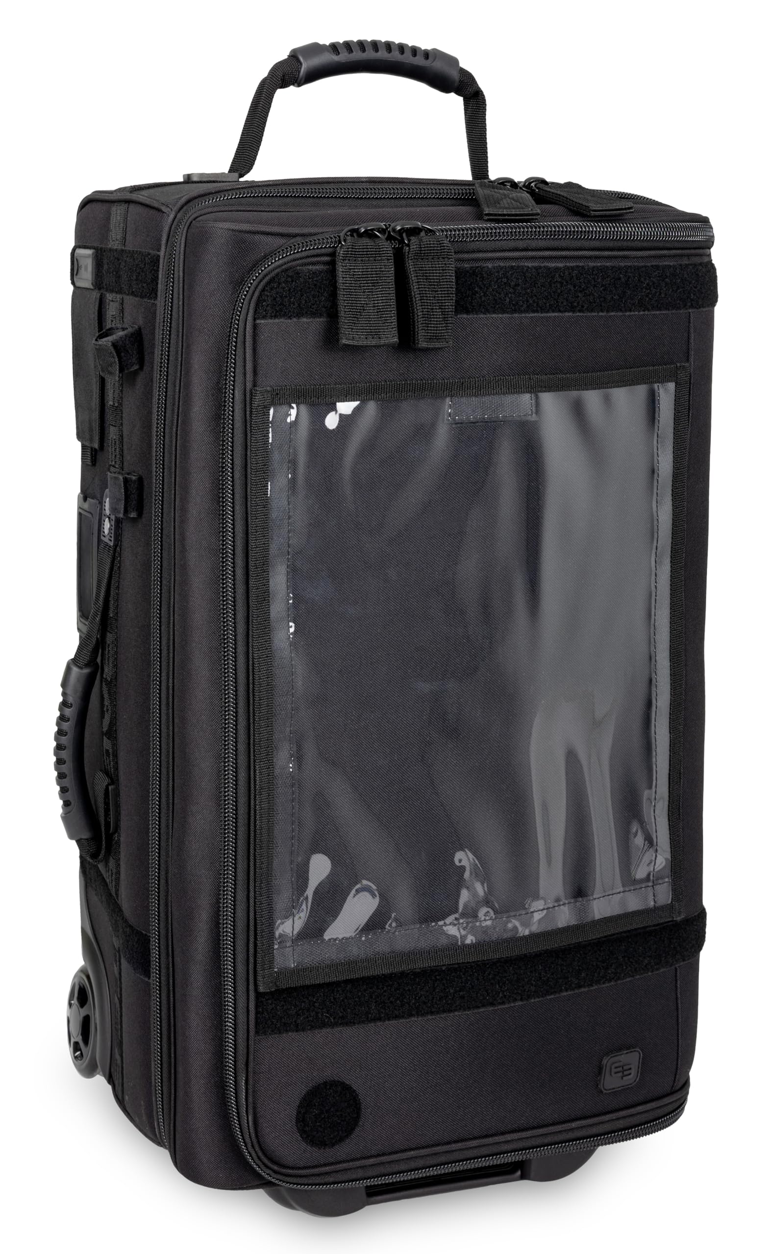 ELITE BAGS - EMERAIR Trolley Maletín de emergencia | Sistema de trolley | Gran volumen | Alivia | Incluye bolsillos modulares, Negro , Maletín de emergencia