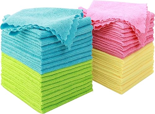 MOONQUEEN Paquete de 36 paños de limpieza de microfibra, trapos de limpieza reutilizables, toallas de limpieza de secado rápido, 12 x 12 pulgadas,