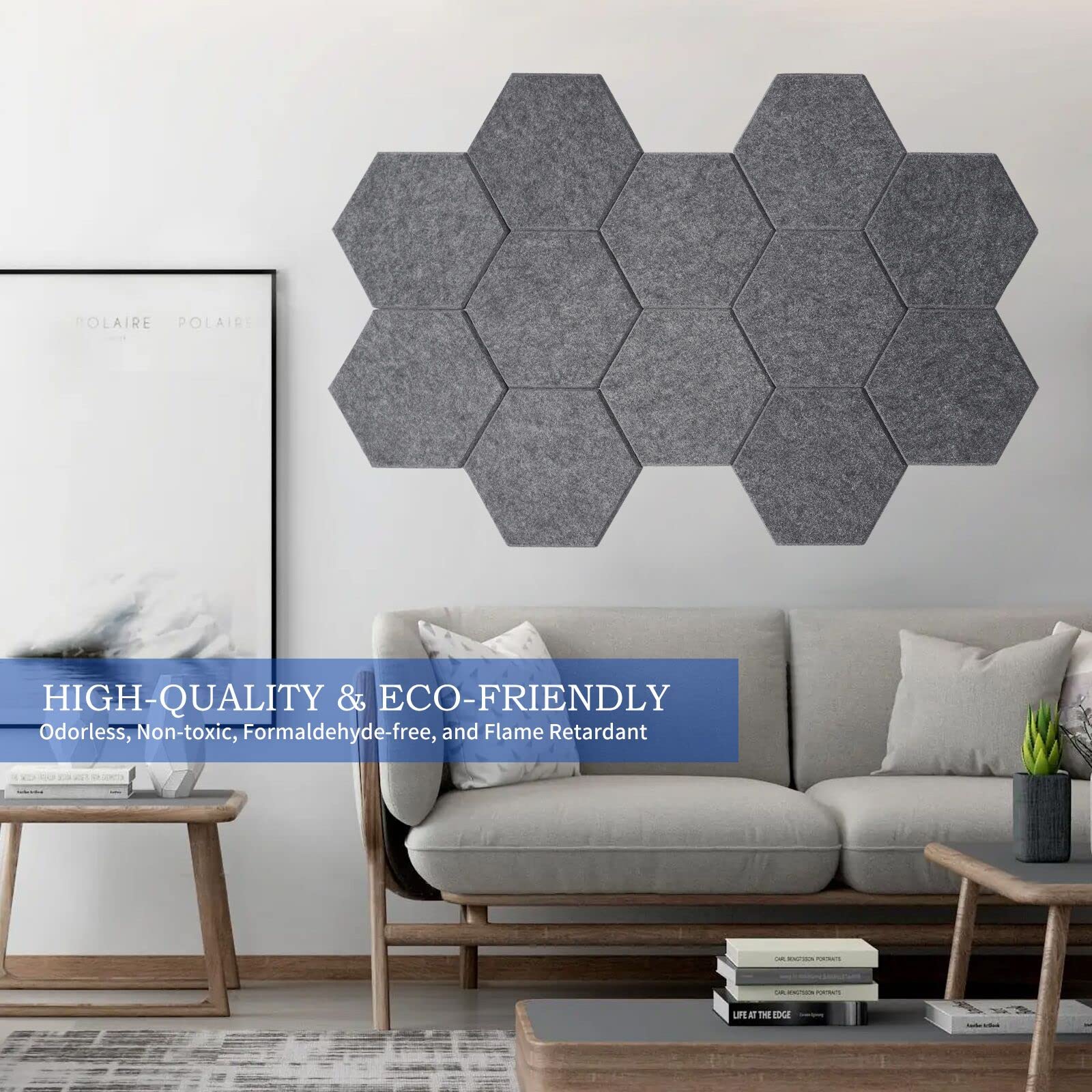 12 Pezzi Pannelli Fonoassorbenti 30 x 26 x 1 cm Pannello Acustico Isolamento Sonoro Ottimi per Ufficio, Studio, Trattamento Acustico Decorazione da parete (Grigio Scuro)