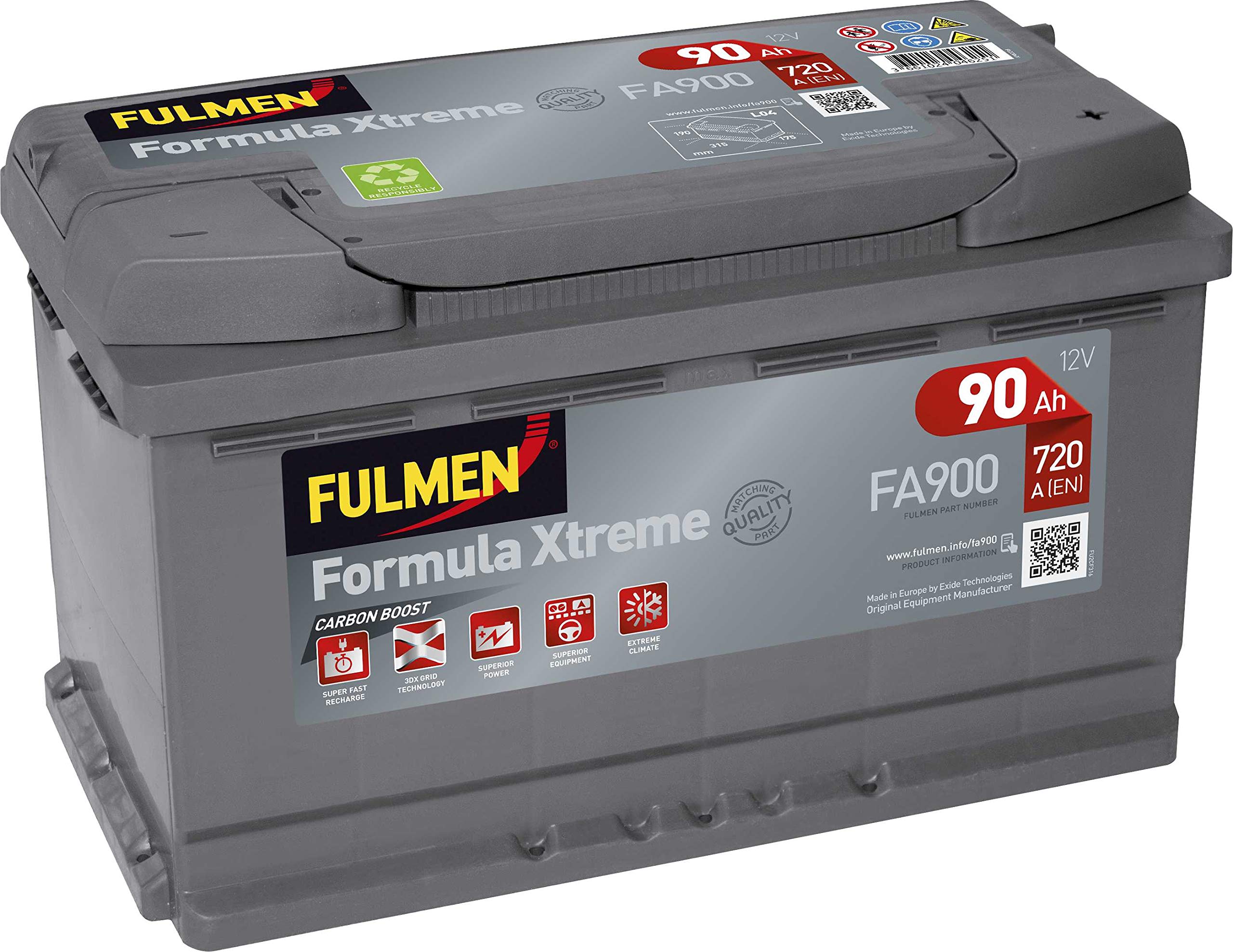 Batteria avviamento fulmen fa900 12 V 90 Ah 720a