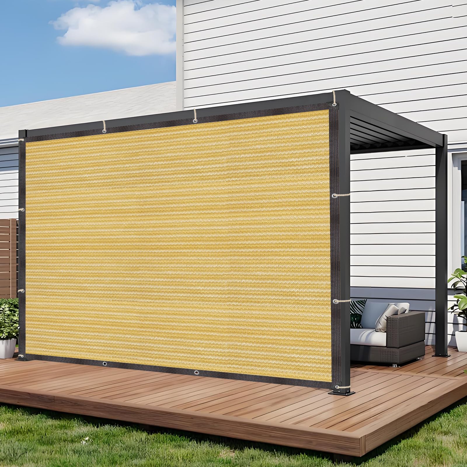 Red de sombra – Red de sombra con ojales, 2 x 3 m, duradera, 95 % protección UV, para protección solar en balcones, huéspedes, casas y terrazas
