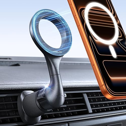 MRGLAS Soporte para automóvil MagSafe 40 imanes fuertes mejorados 2025 rotación de 360 Soporte magnético para teléfono de ventilación de aire gancho