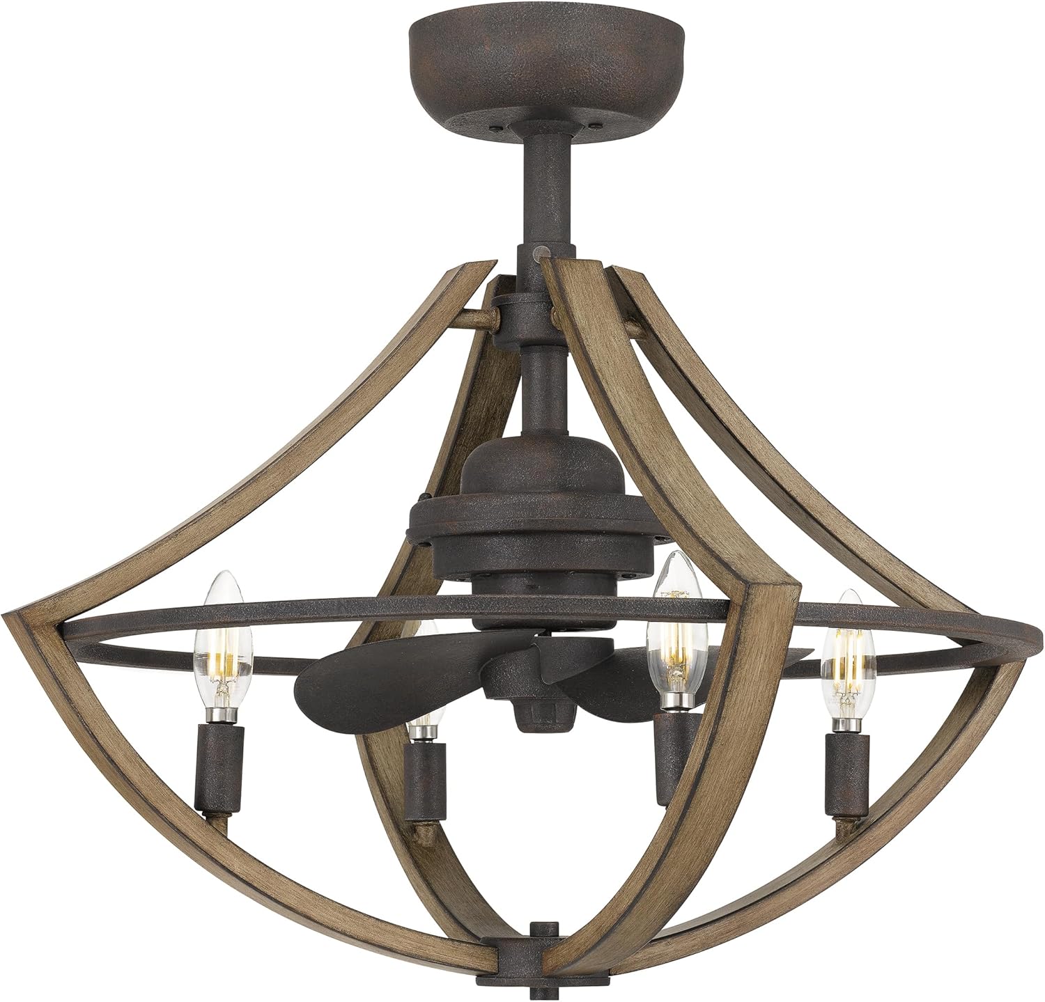 Quoizel Shire 4-Light Rustic Black Ceiling Fan Light