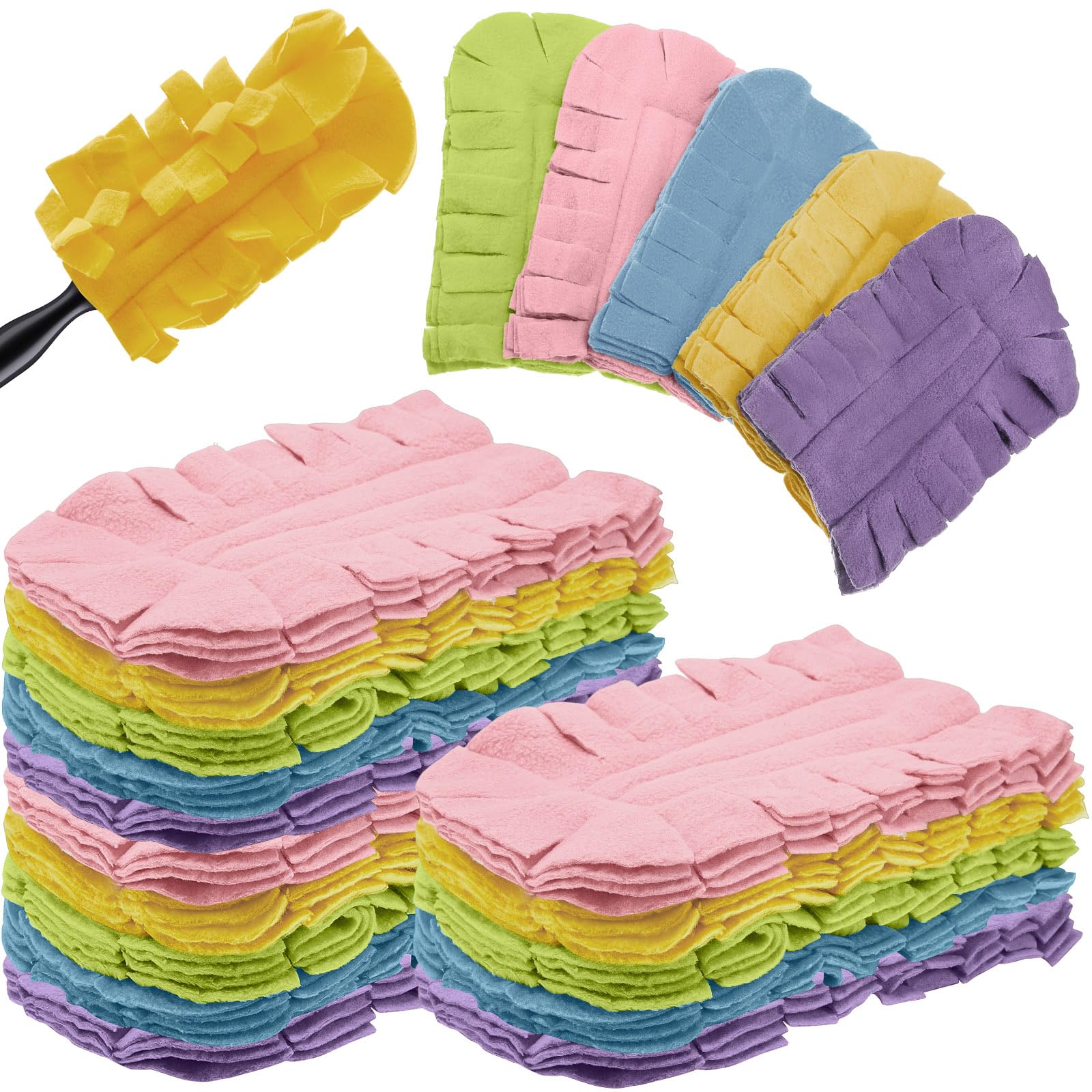 20 Pcs Reusable Duster Refills Washable Pads, Rainbow Colors