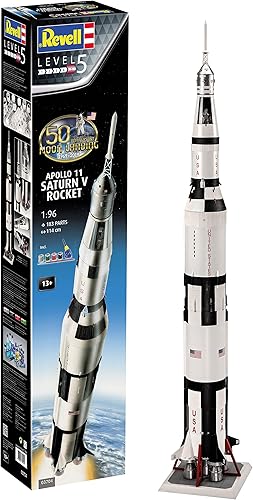 Revell 03704 Apollo 11 Saturn V Rocket, kit de modelo color blanco