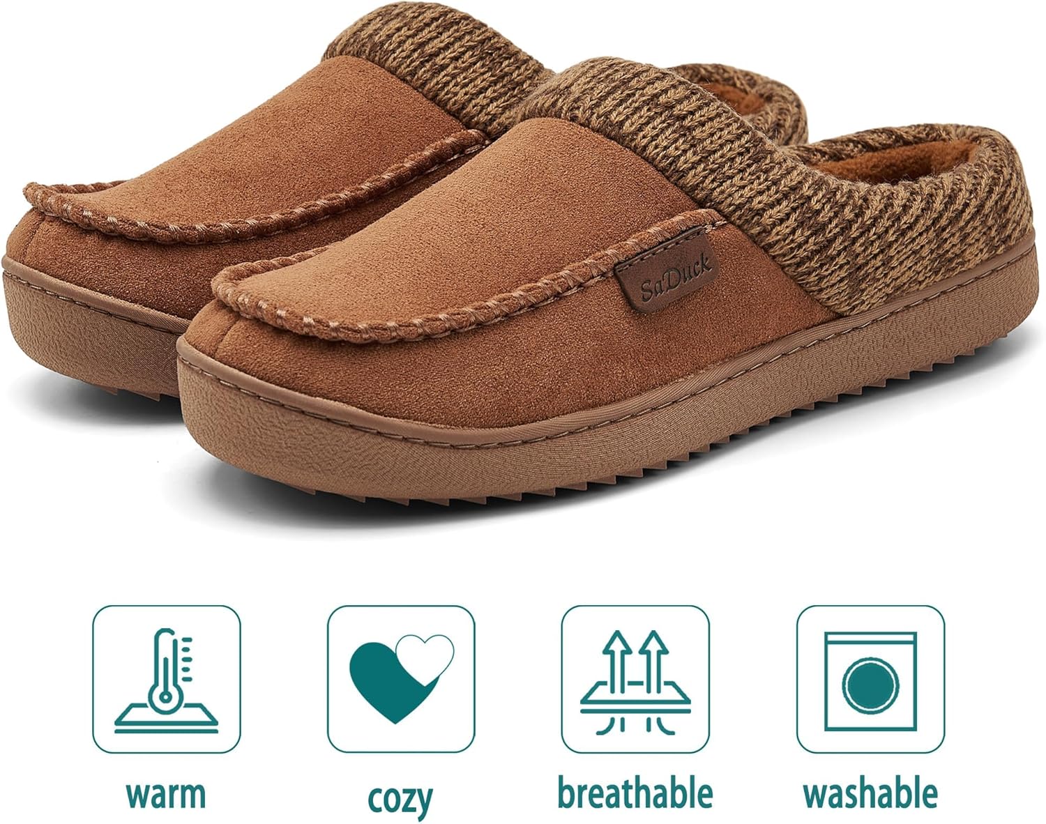 Men's Moccasin Slippers Clogs - House Slippers for Men with Arch Support and Memory... - Image 4