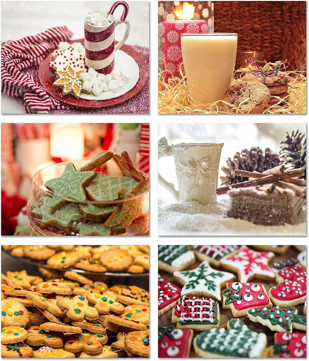 Christmas Cookie Cards 12 Count - Blank Inside with Envelopes - A2 Size (5.5”x4.25”) - Happy Holidays, Winter Events, and More