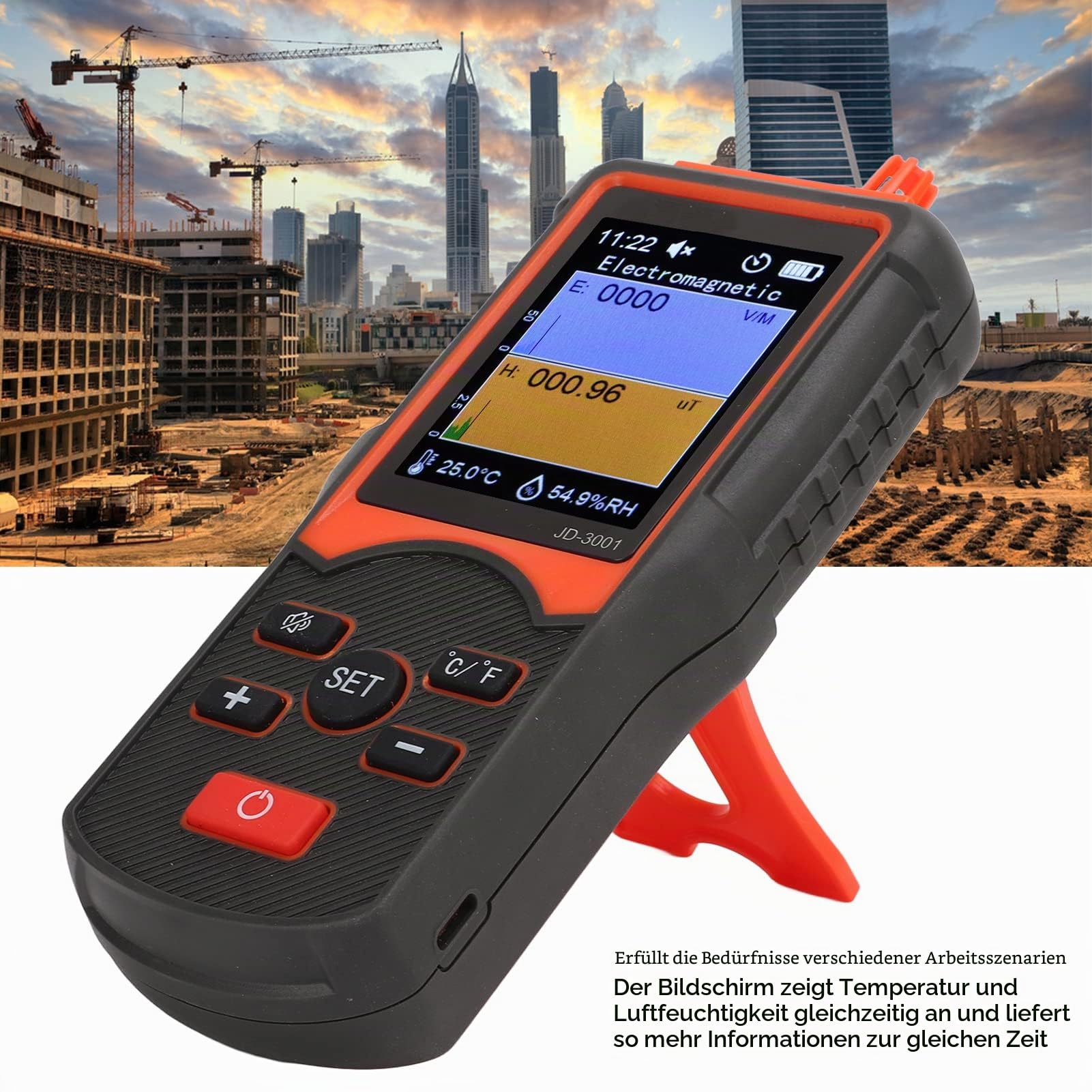 ciciglow Geigerzähler Alpha beta Gamma, 1V/M ~ 1999V/M;0.01μT ~ 999.99μ Portable Geiger Counter Dosimeter for Nuclear Radiation, 2600-mAh-Batterie for Electric & Magnetic Field Detection