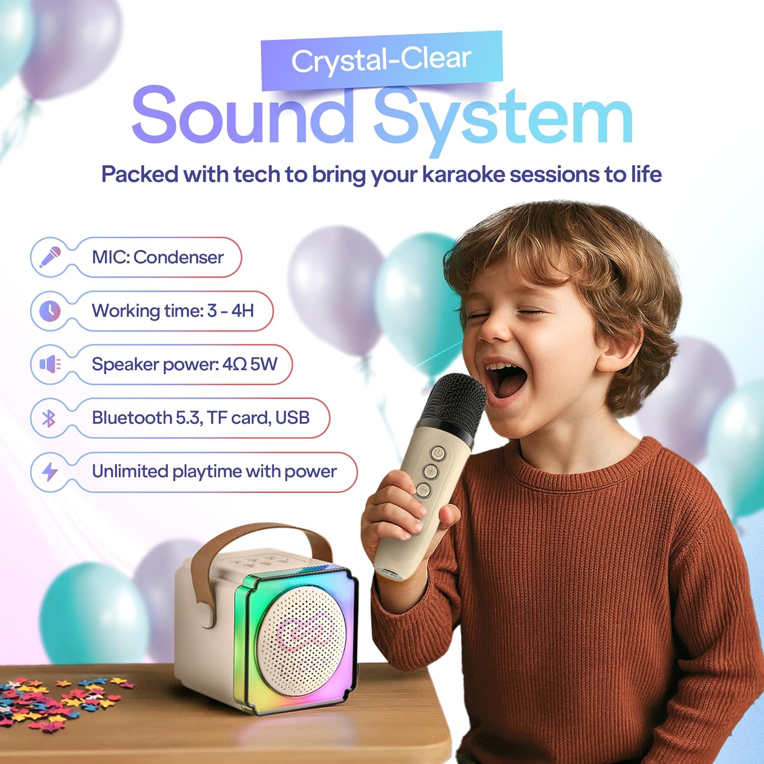 Karaoke Machine for Kids (1, Teal) - Image 4