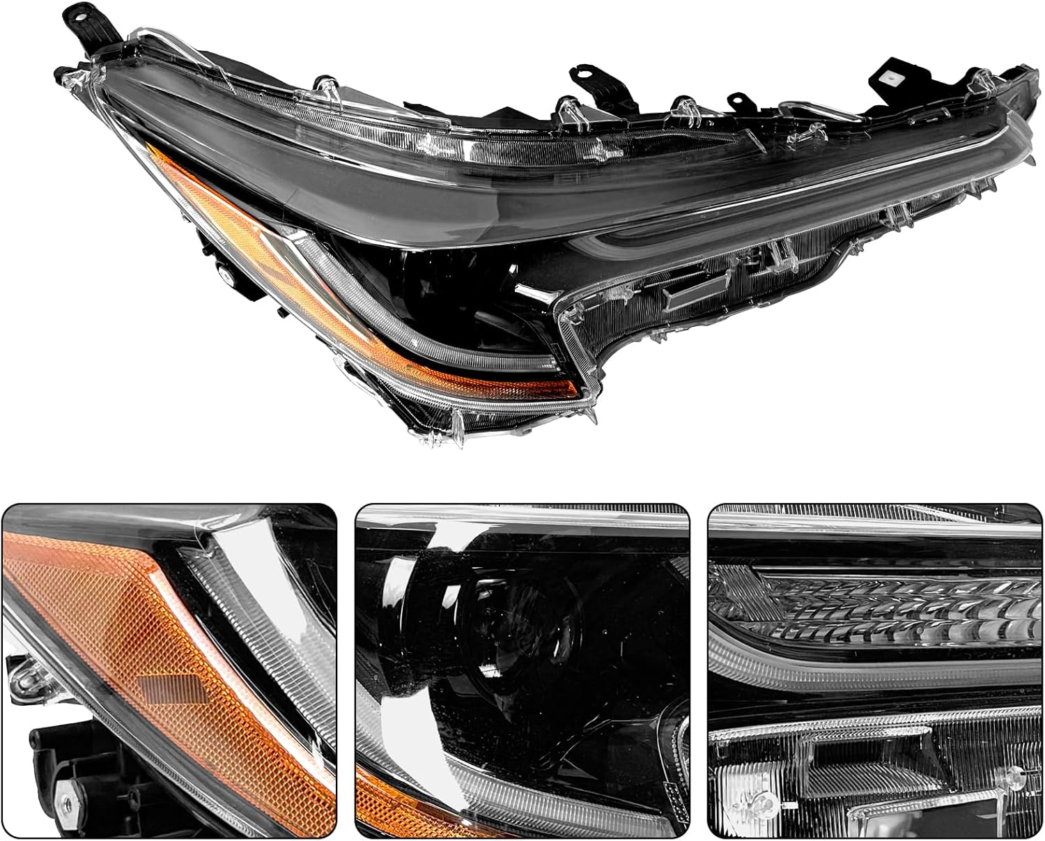 ILAMP Headlight Fit For 2020 2021 2022 Toyota Corolla Base Trim L LE Headlamp Assembly LED DRL (Right Passenger) Compatible w/LED DRL RH 8111002S30 CR20A01-1R LOW