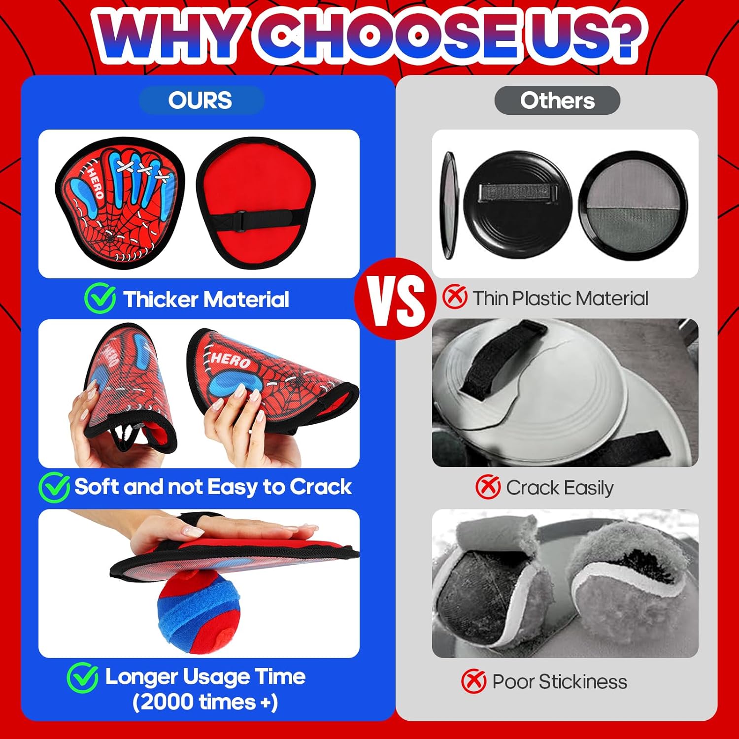 Toss and Catch Ball Game Set,Fun Velcro Ball and Catch Game Outdoor Toys for Kids Ages 3 4 5 6 7 8, Outside Yard Pool Beach Toddler Baseball Glove for Boys Girls Birthday - Image 8