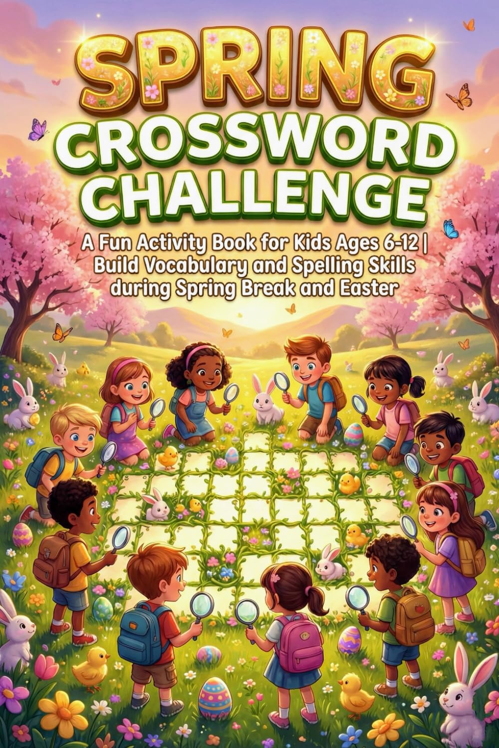 Spring Crossword Challenge: A Fun Activity Book for Kids Ages 6-12 | Build Vocabulary and Spelling Skills during Spring Break and Easter