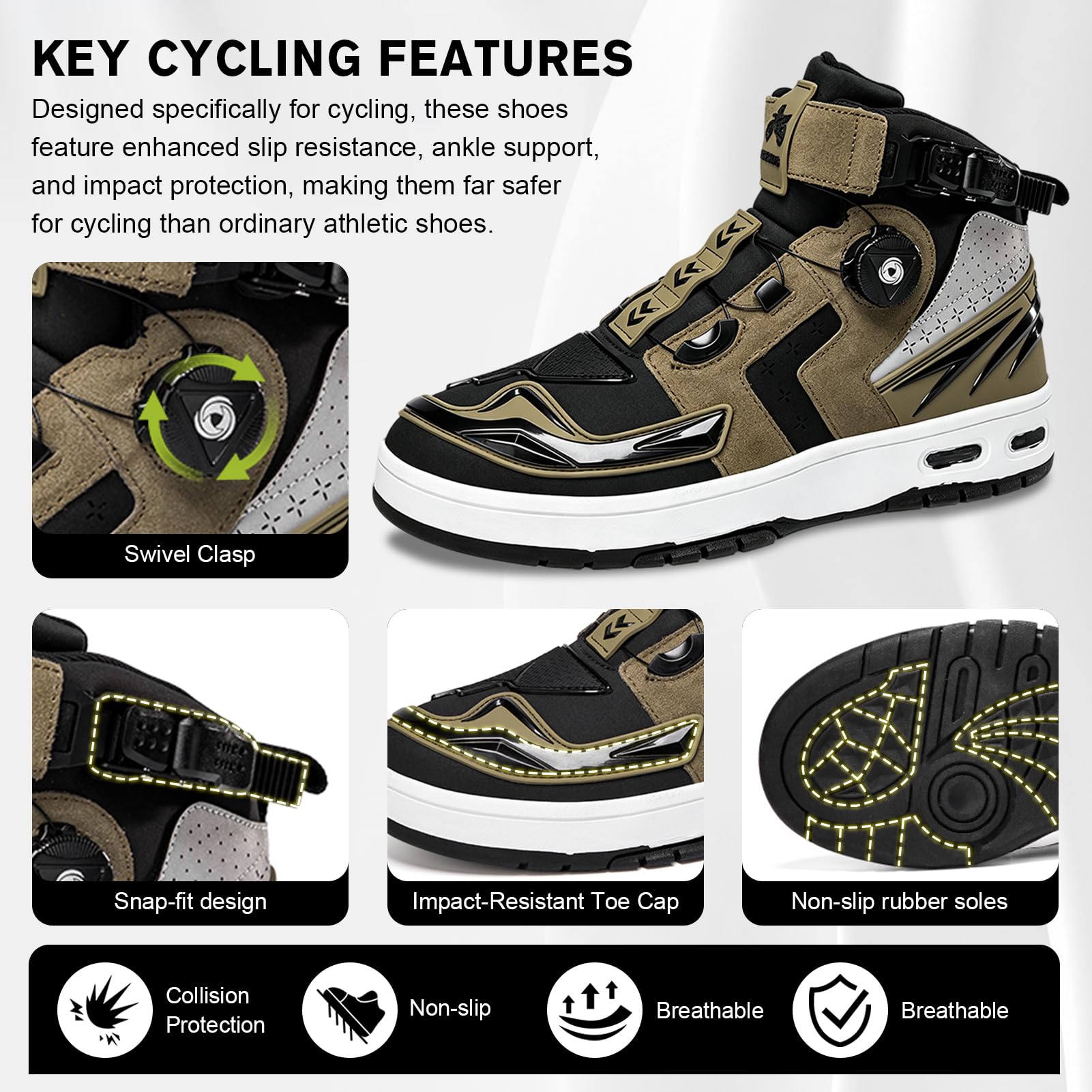 Stivali da Moto da Uomo, Scarpe da Moto Stivaletti Casual da Strada