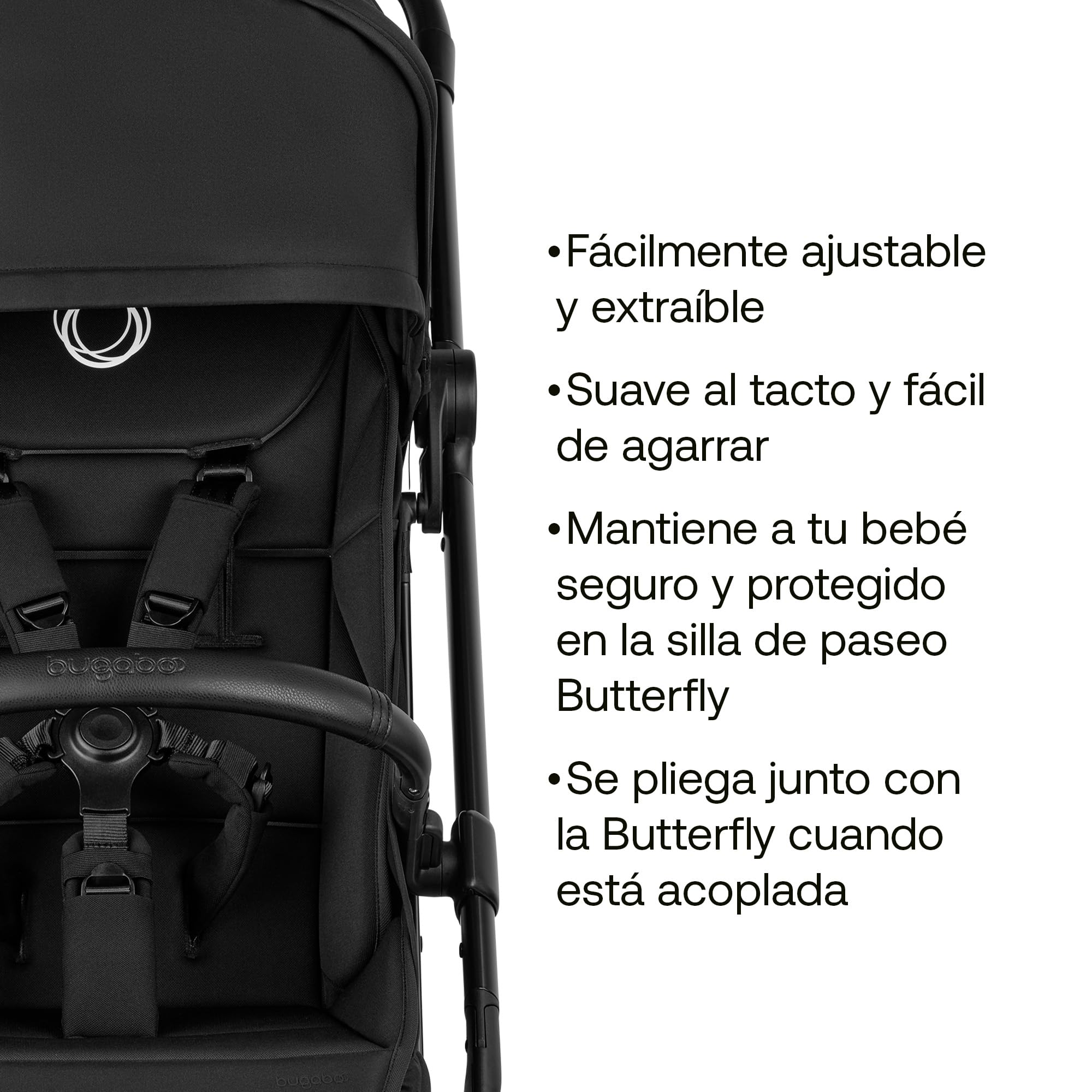 Bugaboo Butterfly 2 Silla de Paseo de Viaje – Pack con Barra de Seguridad y Cubierta para Lluvia – Ligera, Plegable a Una Mano y Asiento Reclinable, de 6 meses a 4 Años – Dusty Pink