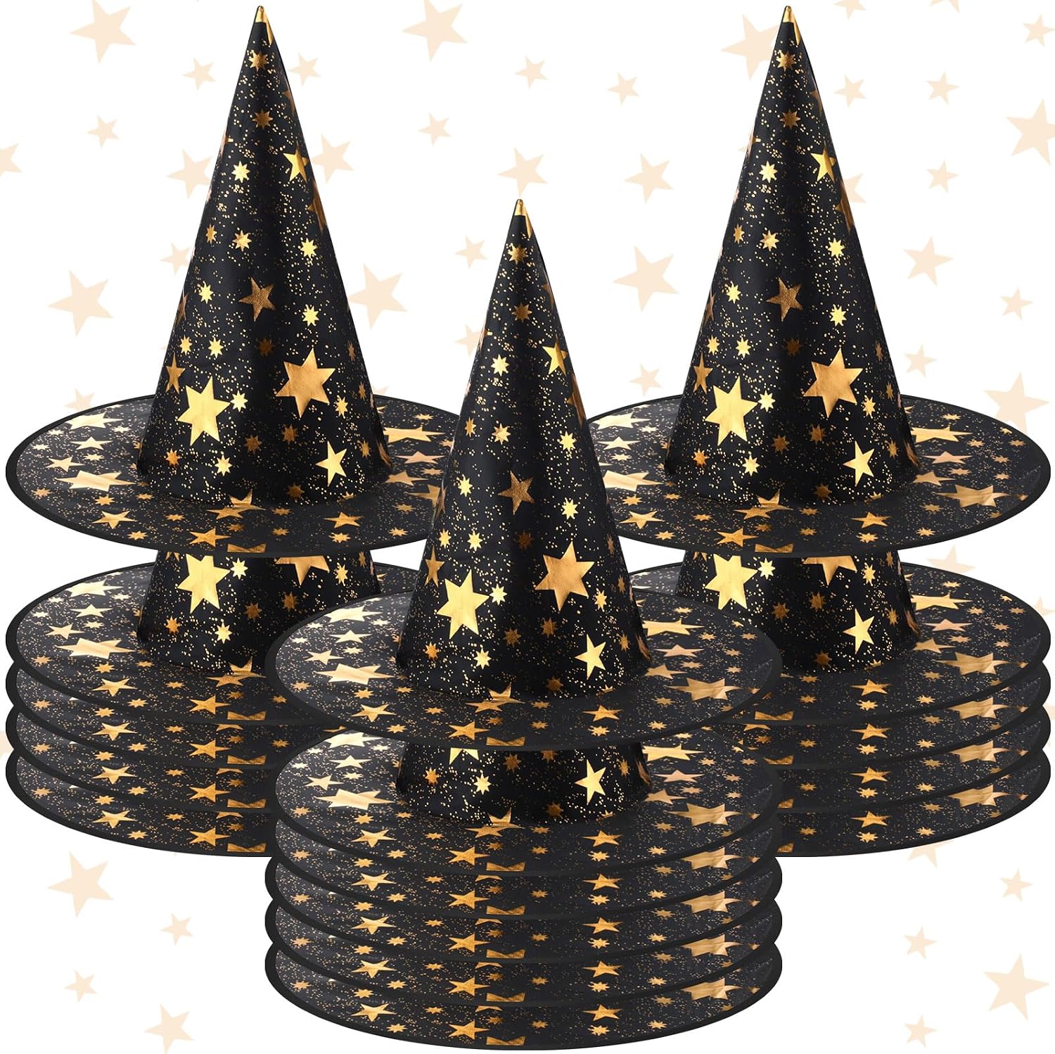 Newcotte 16 Pieces Witch Hats Halloween Costumes for Women Men Modern Witch Hats Fancy Dress Party Decorations