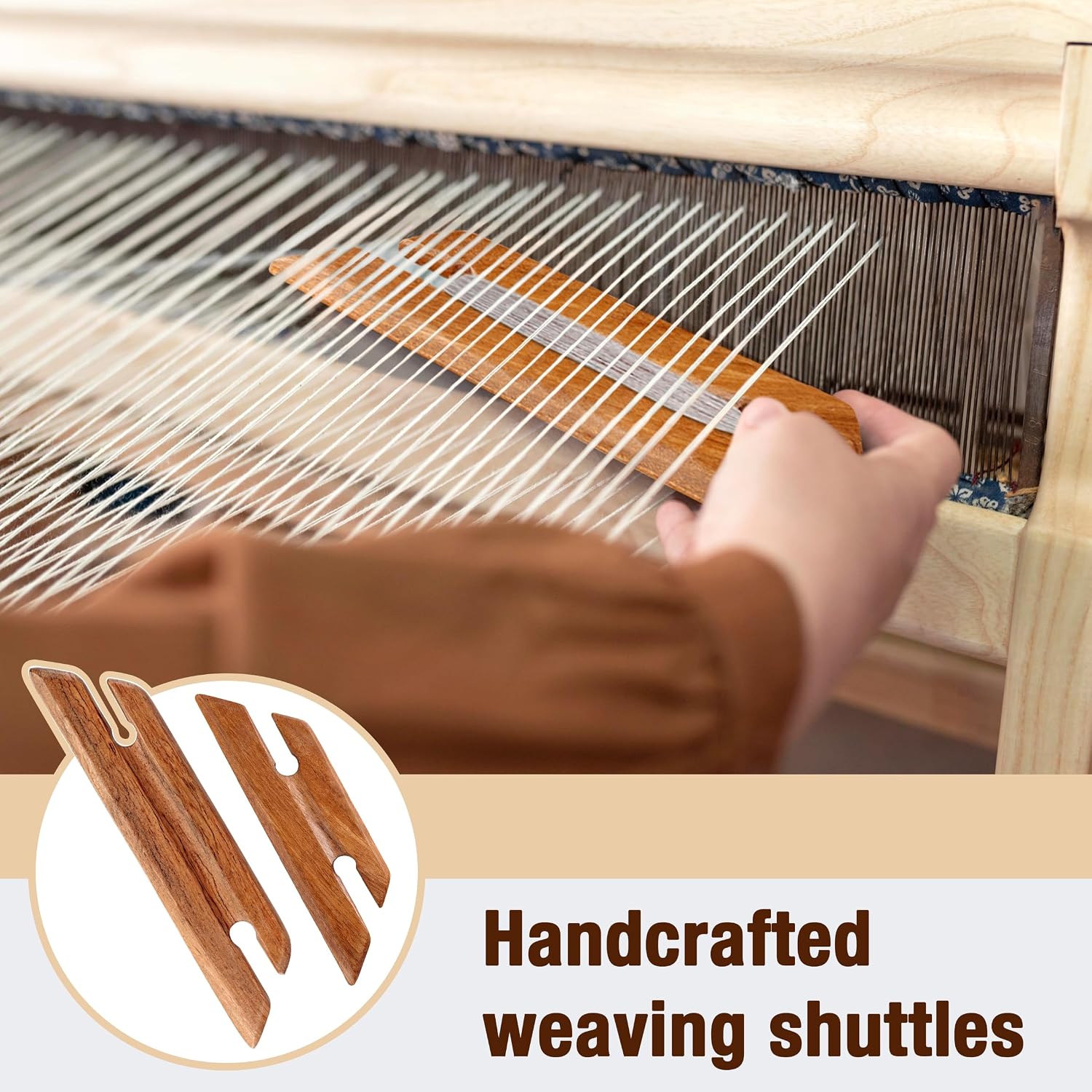 Savina Small Wooden Beveled Inkle Weaving Shuttle - Handcrafted Knitting Weaving Loom Tools Shuttle for Weaving DIY Craft Weaving Accessories