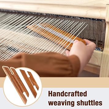 Savina Small Wooden Beveled Inkle Weaving Shuttle - Handcrafted Knitting Weaving Loom Tools Shuttle for Weaving DIY Craft Weaving Accessories