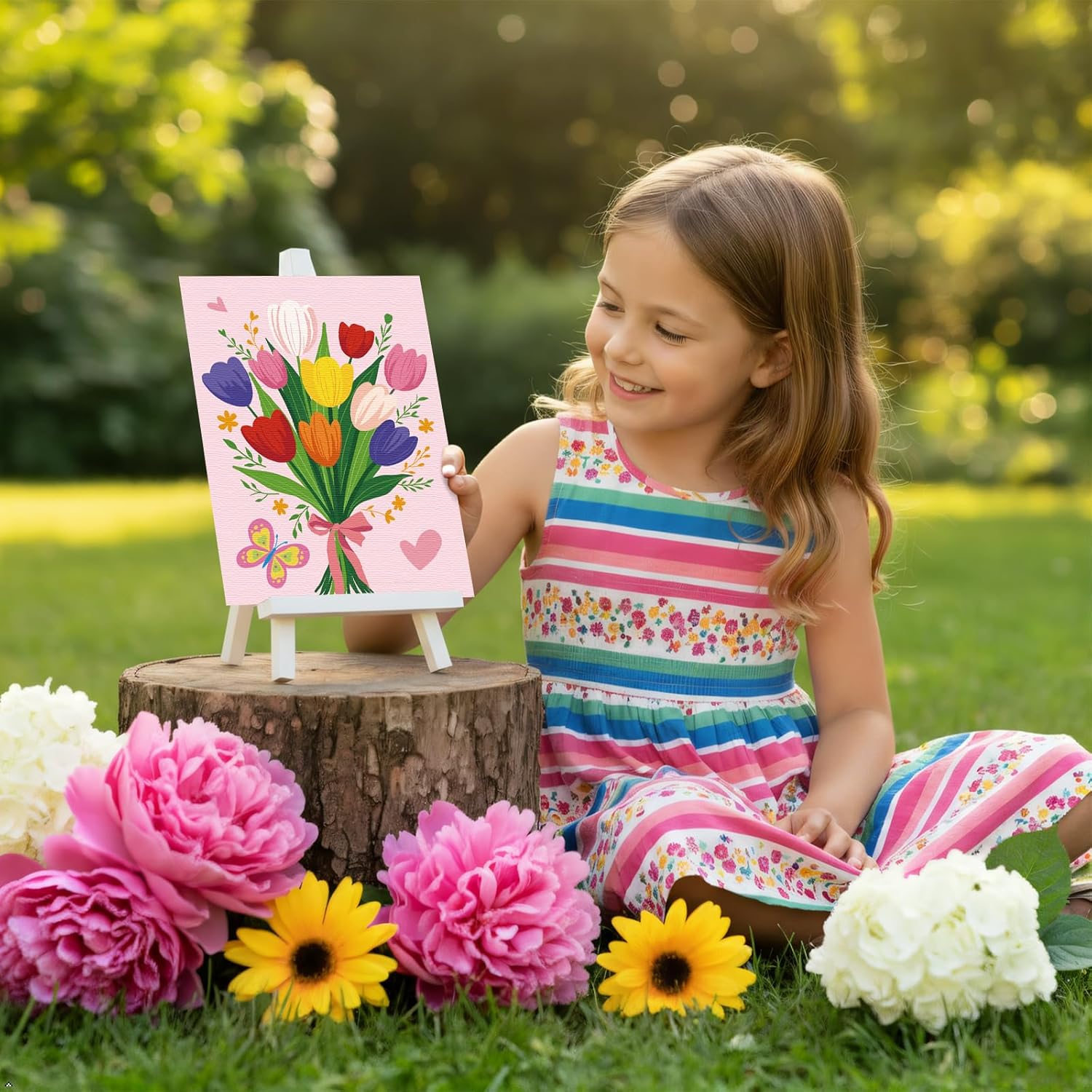 Louise Maelys Pre Drawn Canvas to Paint - 12 Packs Floral Theme Pre-Stretched Canvas Panels (5x7 inch),Pre Printed Painting Canvas Kit for Beginners