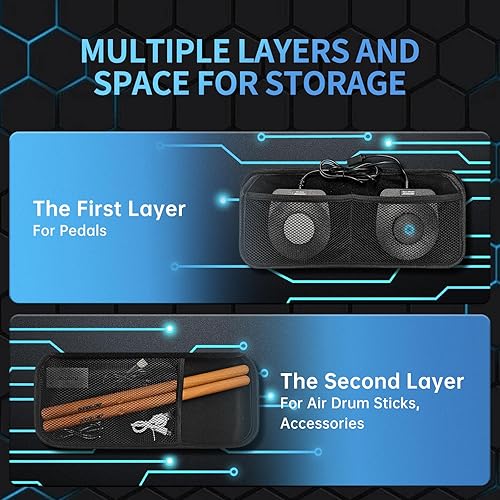 Miniatura 2 de AEROBAND Bolsa de almacenamiento de baquetas de aire eléctricas para PocketDrum 2 Plus, juegos de baquetas electrónicas, kit de batería