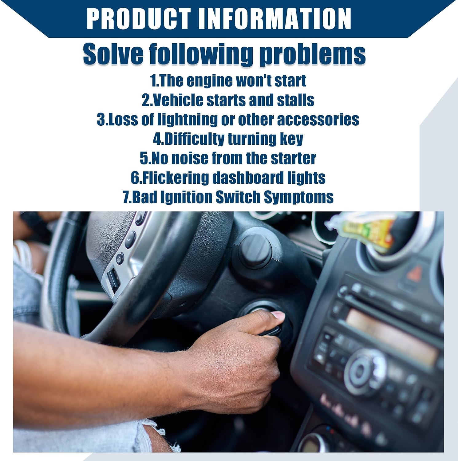Ignition Switch Starter with Keys for LT1000 LT2000 LT3000 Riding Lawn/Inner/Durable / 1 Set