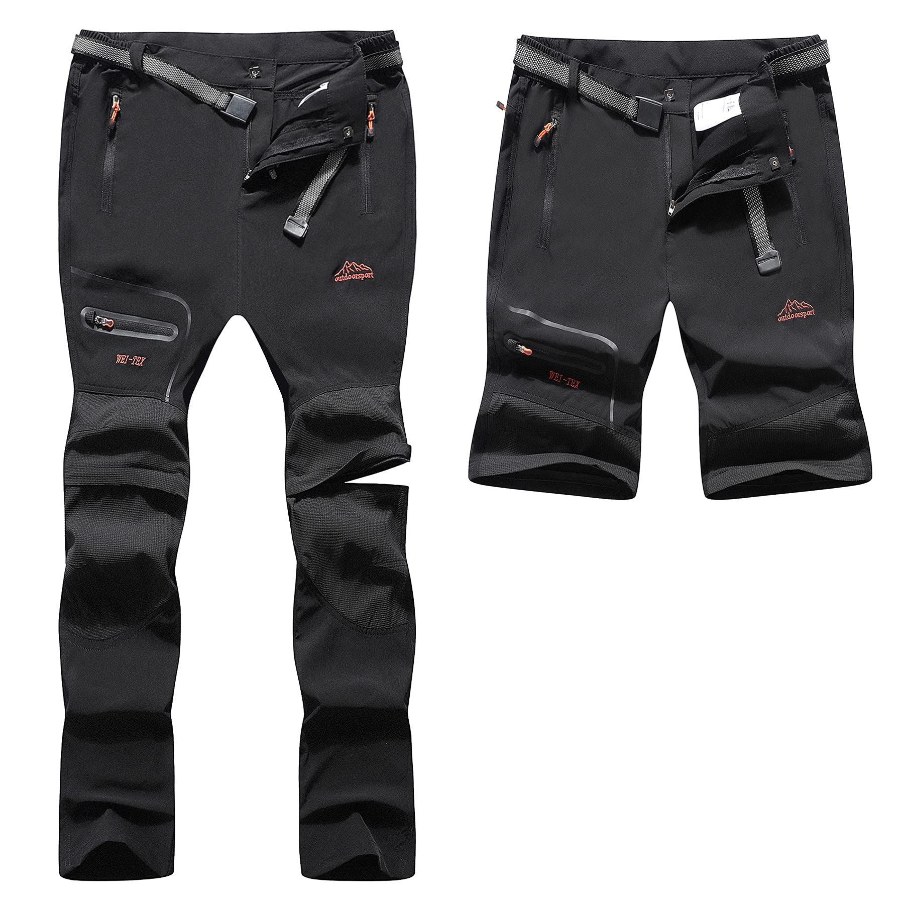 BenBoy Herren Wanderhose Wasserdicht Outdoorhose Atmungsaktiv Zip Off Trekkinghose Schnell Trockend Leicht Camping Sommer Softshellhose Funktionshose