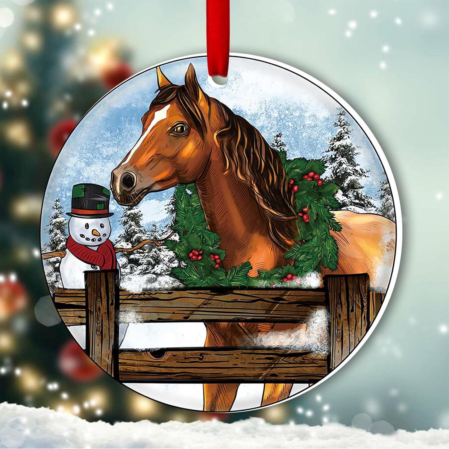 Horse Christmas Ornaments, Farmhouse Horse Christmas Tree