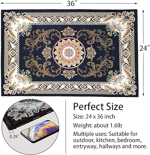 Miniatura 9 de JUNCUIK Tapete para puerta delantera, 32 x 48 pulgadas, súper absorbente, duradero, antideslizante, atrapador de suciedad interior, lavable a