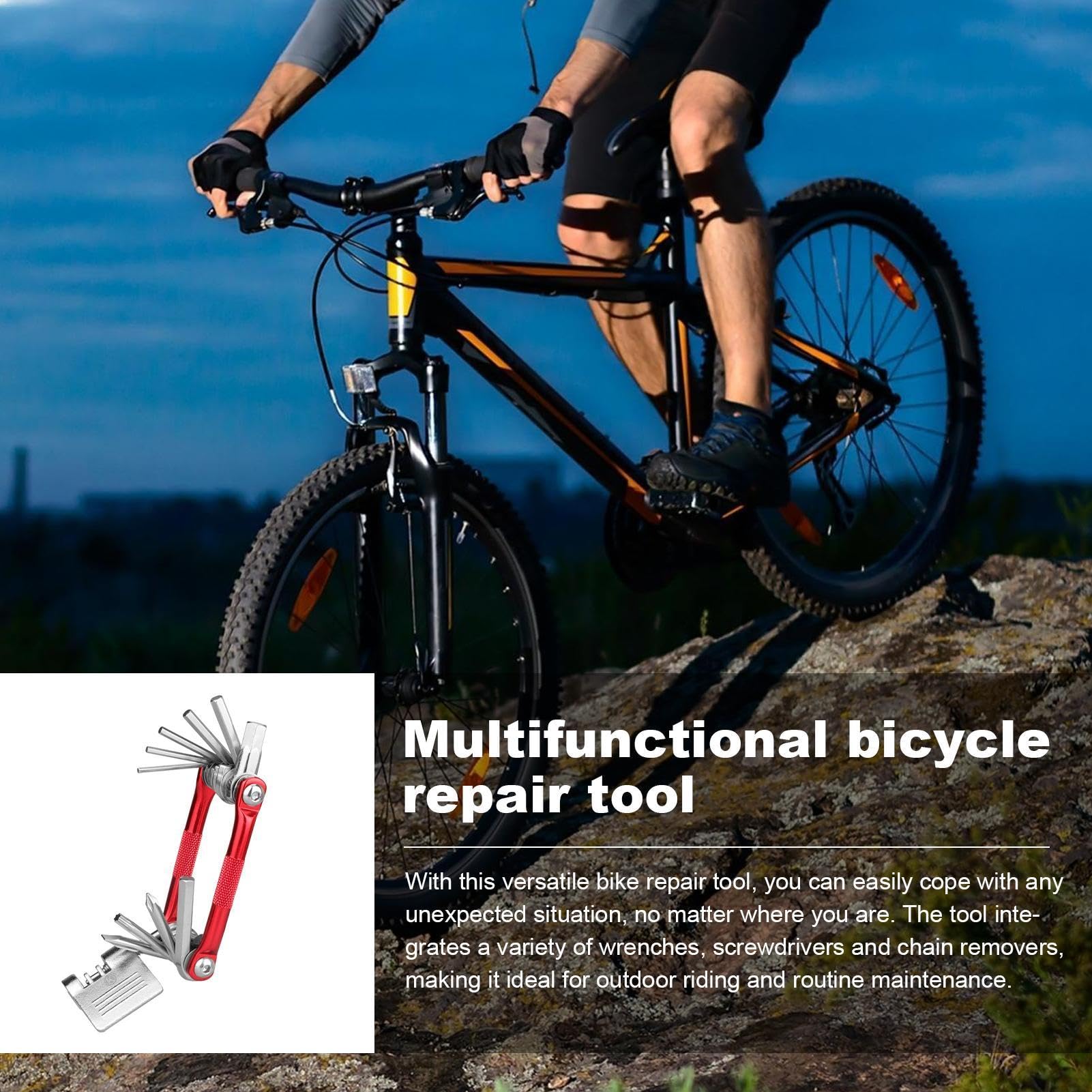 Kit D'outils Vélo Multifonction Pliable - Clés Hex 2 à 8mm, Coupe-chaîne, Tournevis - Pour VTT, Route, Dépannage