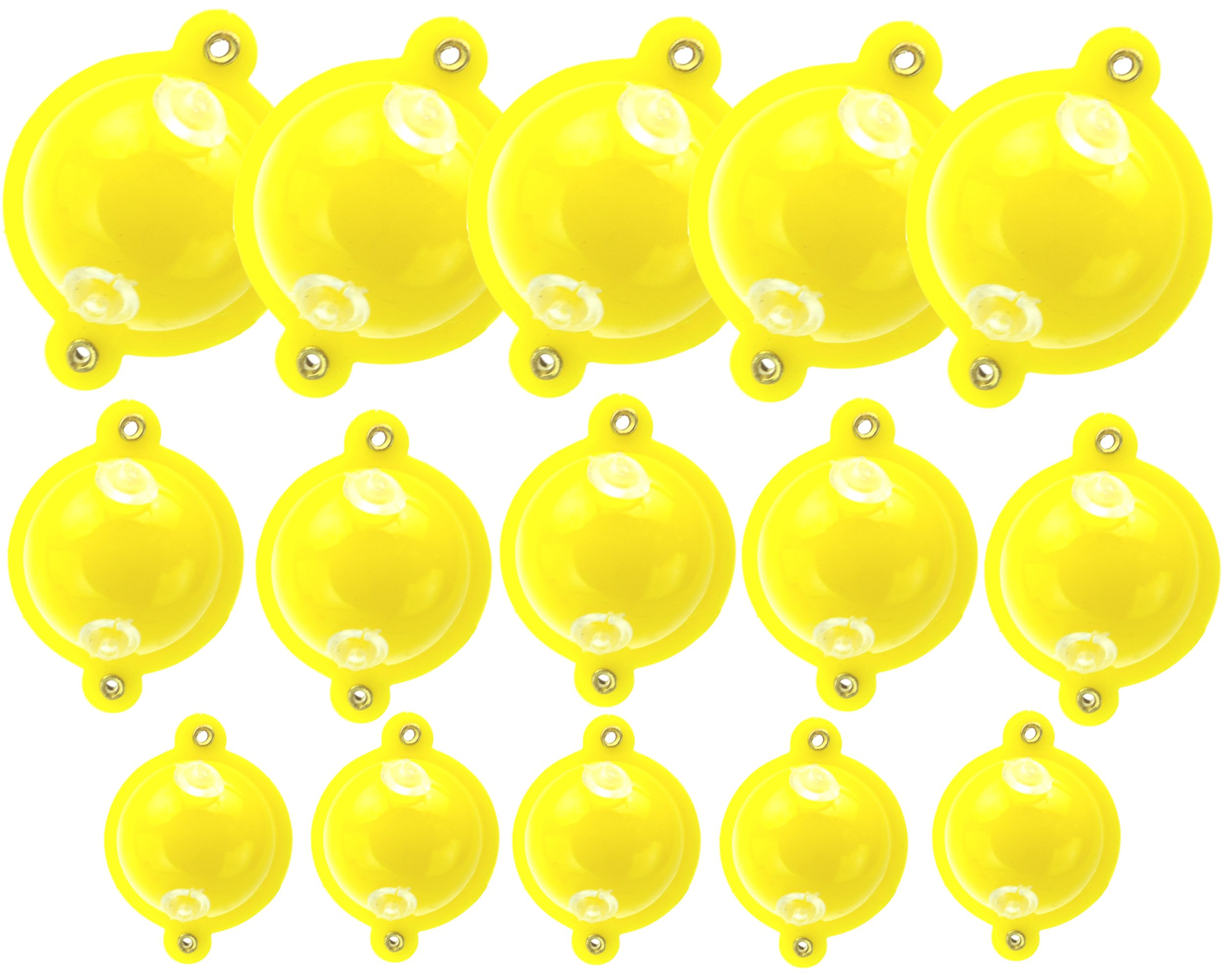 Roddarch 15 X Bubble Float Set. Small, Medium, Large Clear Yellow Orange Carp Bubble Floats