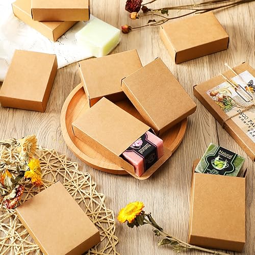 Miniatura 4 de 50 Cajas de Jabón de Papel Kraft Embalaje para Suministros de Fabricación de Jabón Casero para Recuerdos de Fiesta Sin Ventana Embalaje Vacío para