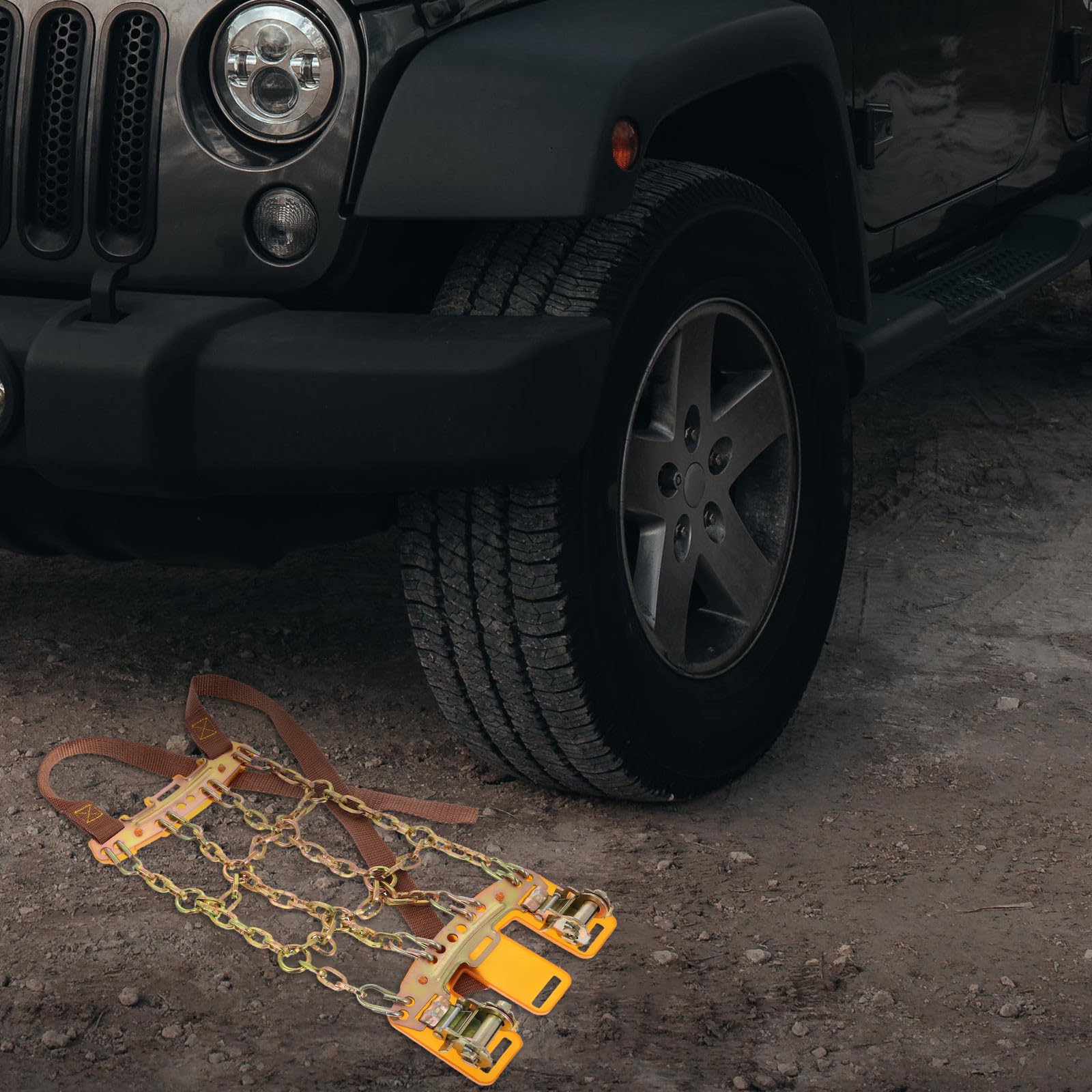 Toyvian Catene da Neve Antiscivolo per Auto e Suv, Acciaio al Manganese Resistente, Modello Ninesquare Sicuro, Larghezza Pneumatici 165-205 Mm, per Emergenze Neve, Fango e Ghiaccio,