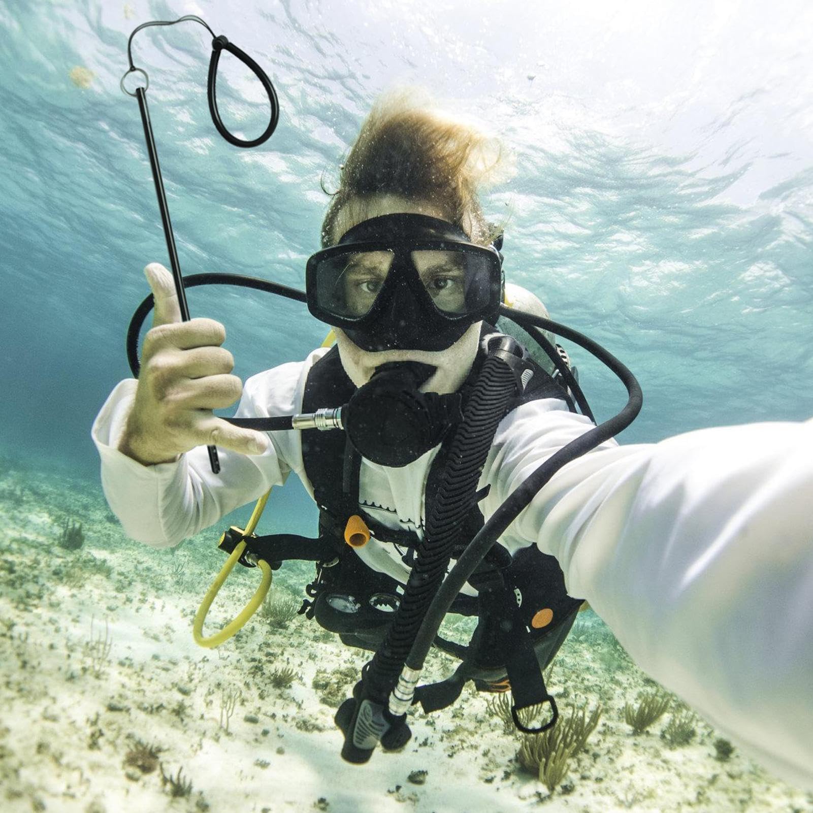 Generisch Varilla de inmersión, fabricante de ruido de inmersión – Aleación de aluminio Lobster Tickle Pointer Stick Buceo Varilla – Sonorizado portátil submarino – Accesorios de buceo para aventuras