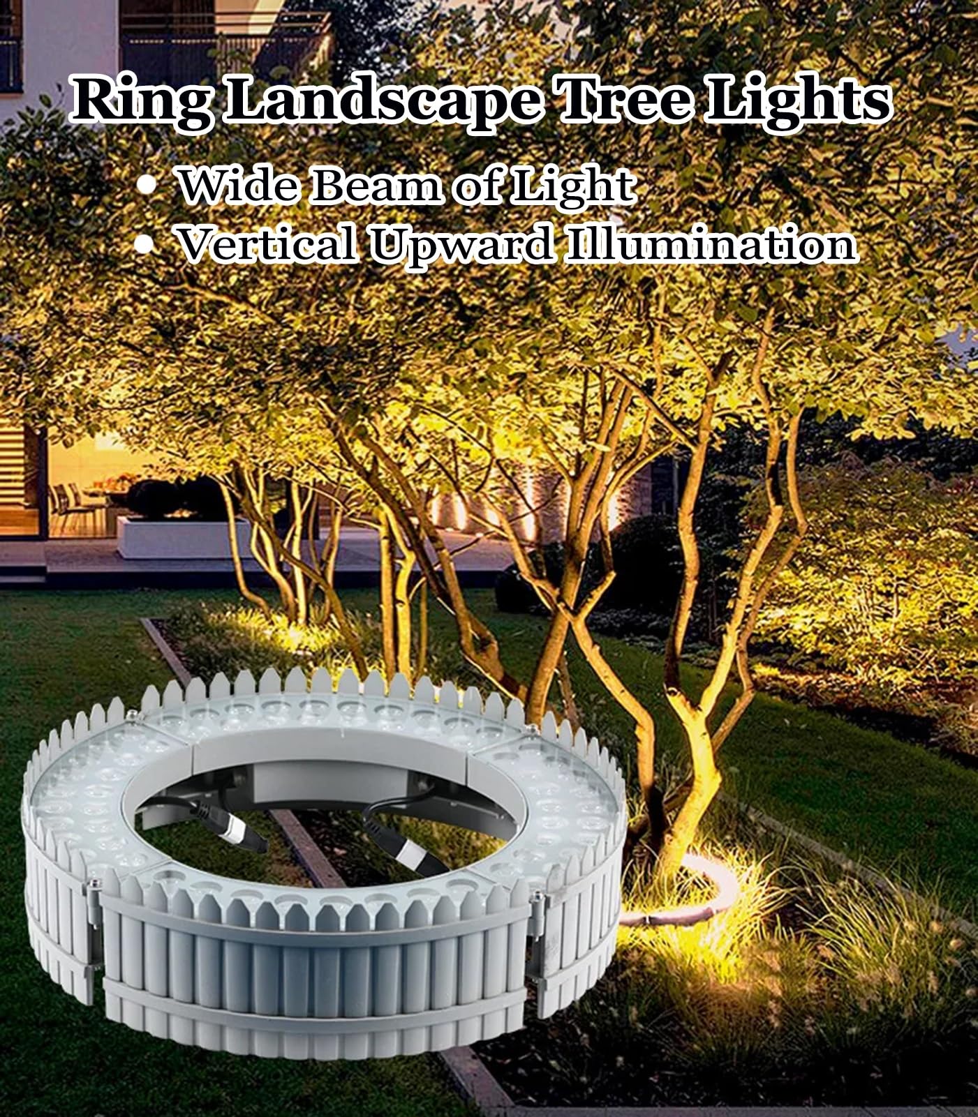 Lampy Palmowe DC 24V Na Zewnątrz, ID 27CM IP65 Wodoodporne Aluminiowe Reflektory Krajobrazowe LED Niskiego Napięcia Do Patio Ogrodowego(Warm White)