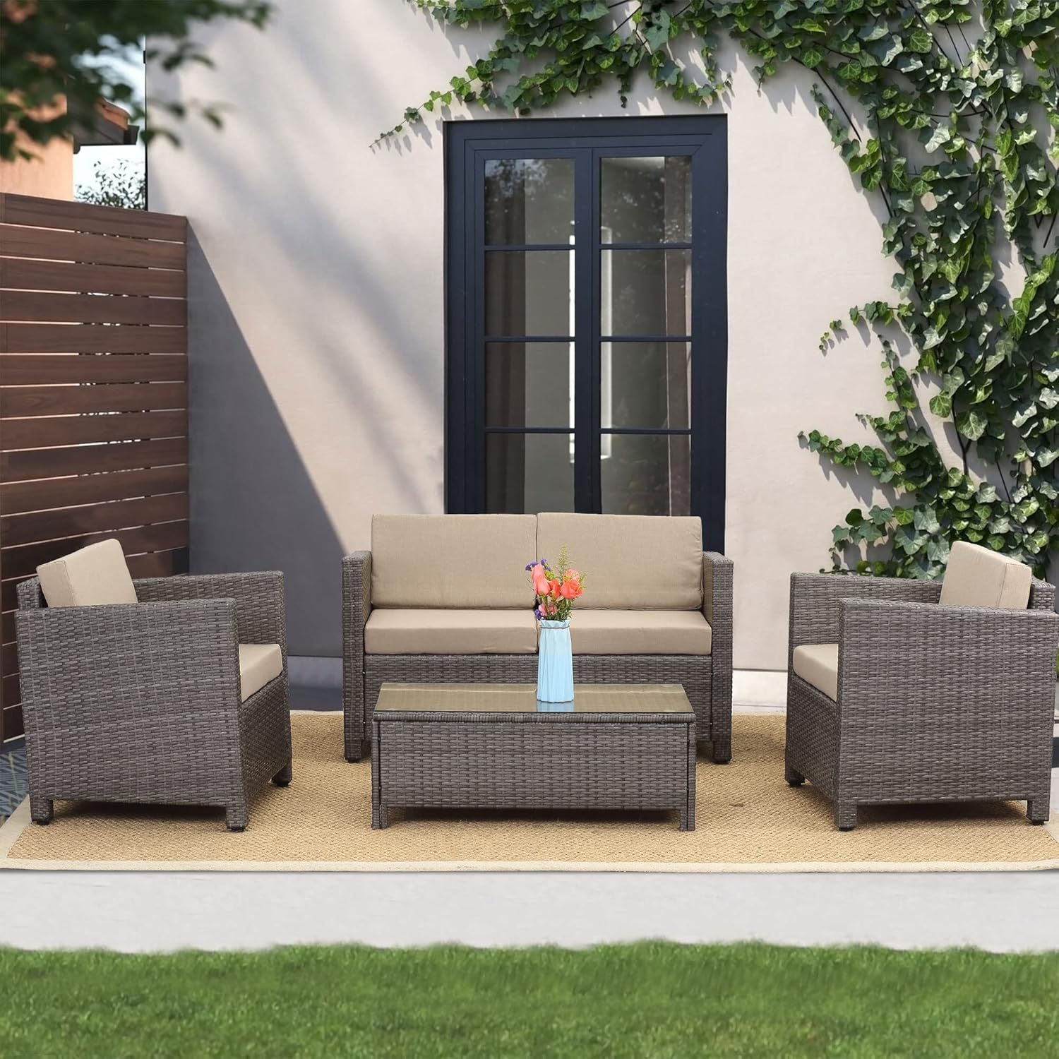 Wisteria Lane Patio Furniture Set, 4 Piece Outdoor