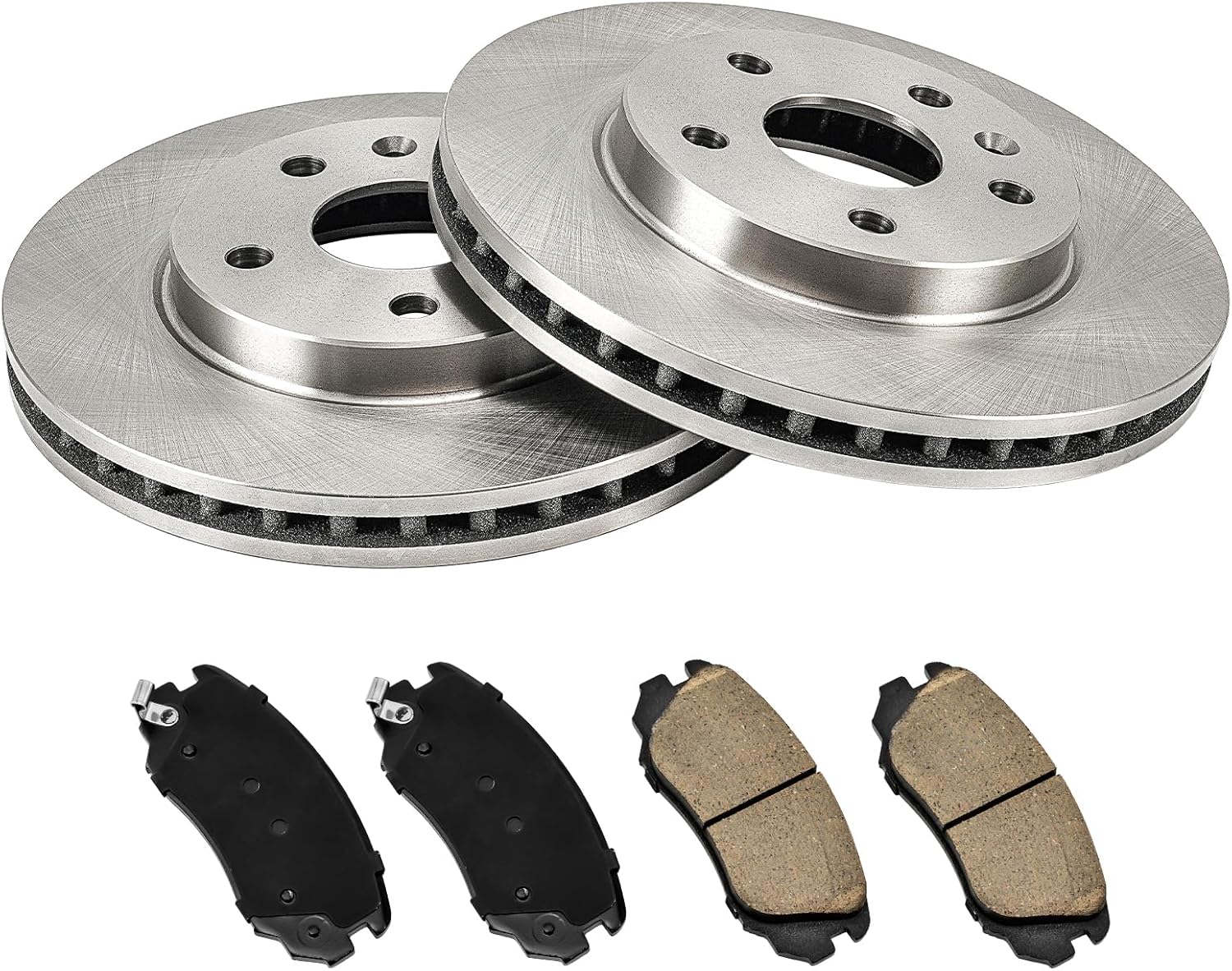 Torchbeam 55184+D1421 Front Disc Brake Rotor and Ceramic Brake Pad Set Kit for 2012-2016 LaCrosse 2.4L, 2011-2014 2016-2017 Regal, 2016 Malibu Limited, 2013-2015 Malibu, Brake Pads and Rotors Kit