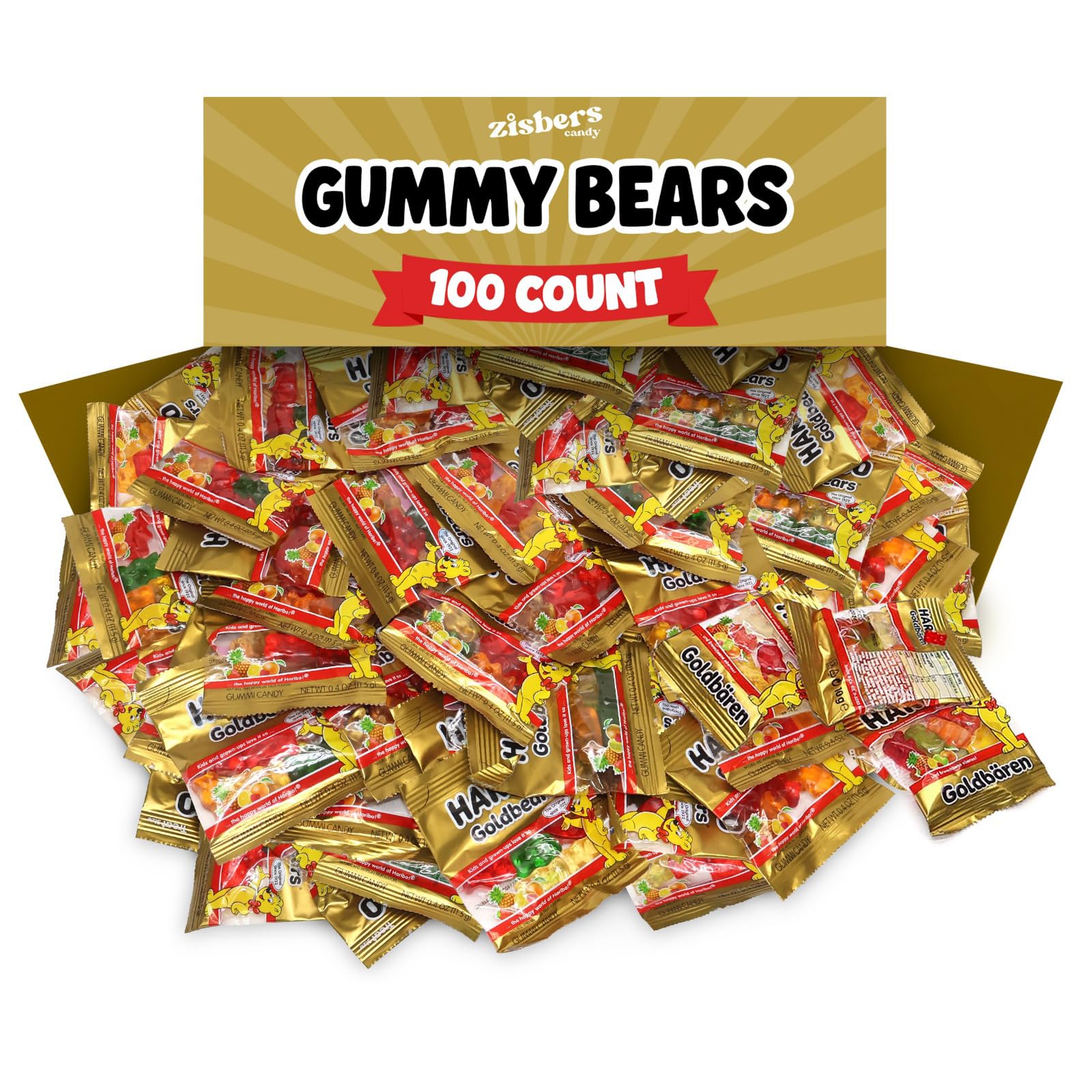 Amazon.com : Bulk Gummy Bear Candy 100 Count Individual Packs