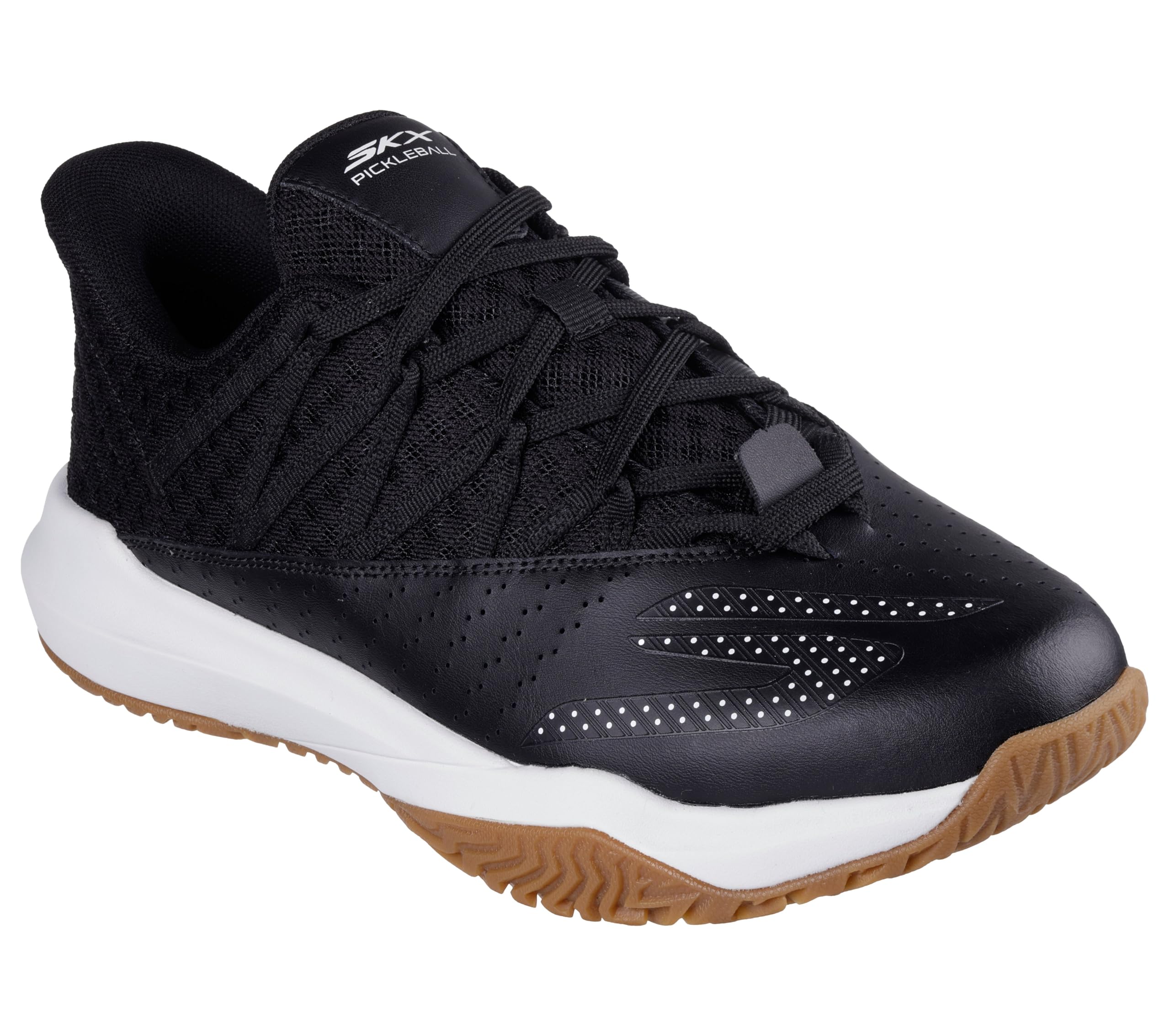 Skechers Men's Viper Court Rally Pickleball Sneaker, Black/White, 9 X-Wide