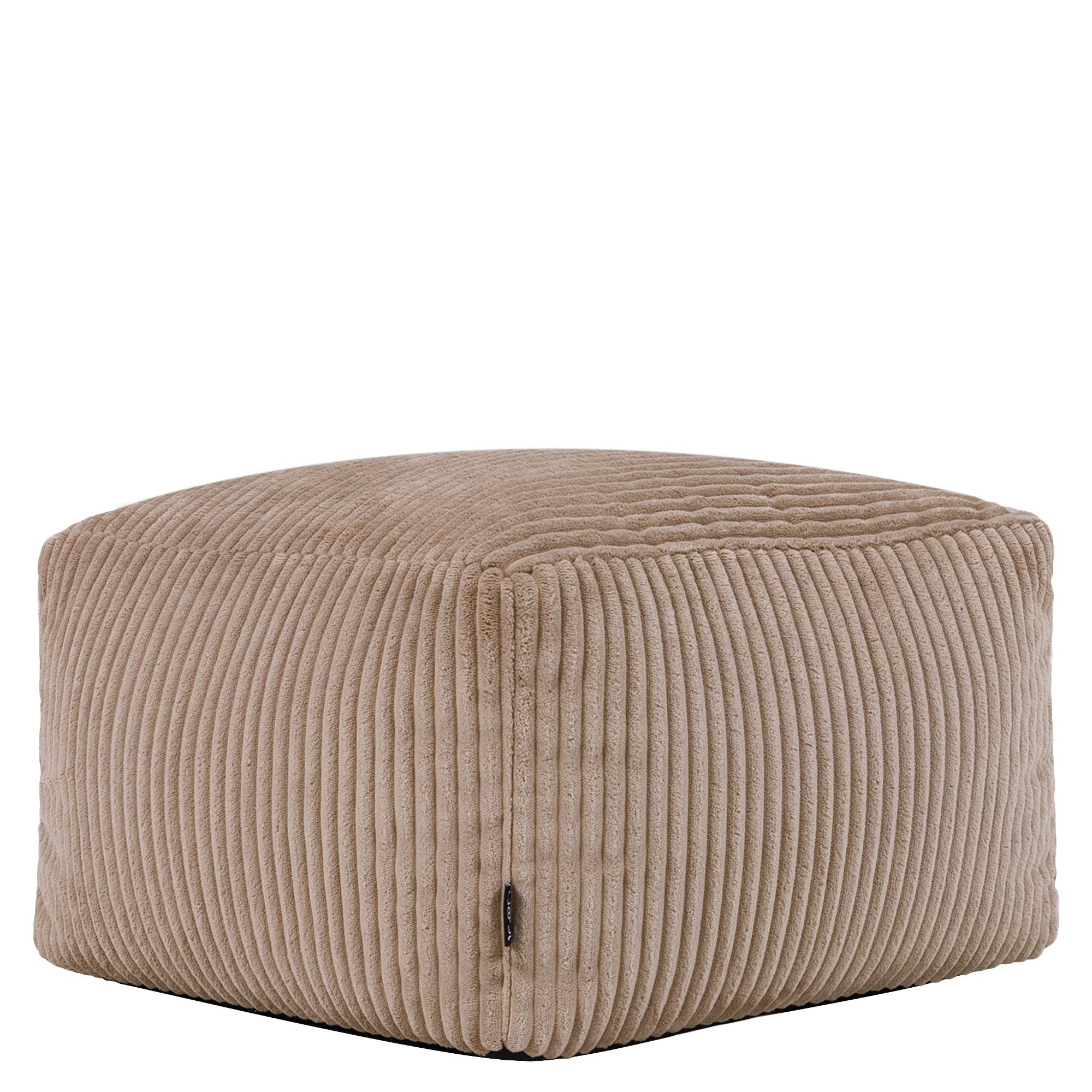 icon Amara Cord Bean Bag Footstool, Mocha Brown, Pouffe Footstool with Filling Included, Footrest, Bedroom, Living Room, Living Room Furniture