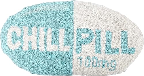 BOLTCORRSE Almohada Chill Pill  Almohadas de preppy  Bonitas, divertidas, divertidas, estéticas, modernas, modernas, Y2K, decoración de habitación