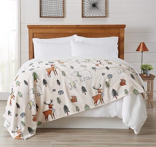 Great Bay Home - Manta decorativa para navidad. Diseño de navidad de terciopelo supersuave.