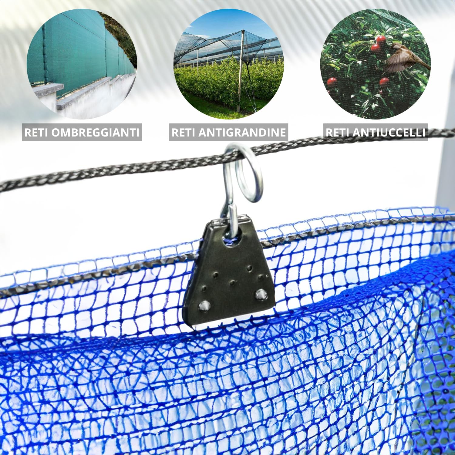 Ganci Rete Ombreggiante 80 Clip In Plastica Per Teli Ombreggianti - Con Occhiello, Per Rete Parasole E Teli Antivento Clips Per Rete Antigrandine - 14